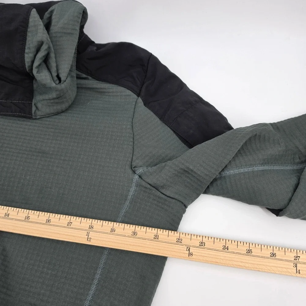 Triple Aught Design Hoodie Mens Large Gray Black Grid Fleece 1/4 Zip USA
